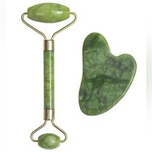 NEW Zoe Ayla Jade Facial Roller and Gua Sha Set